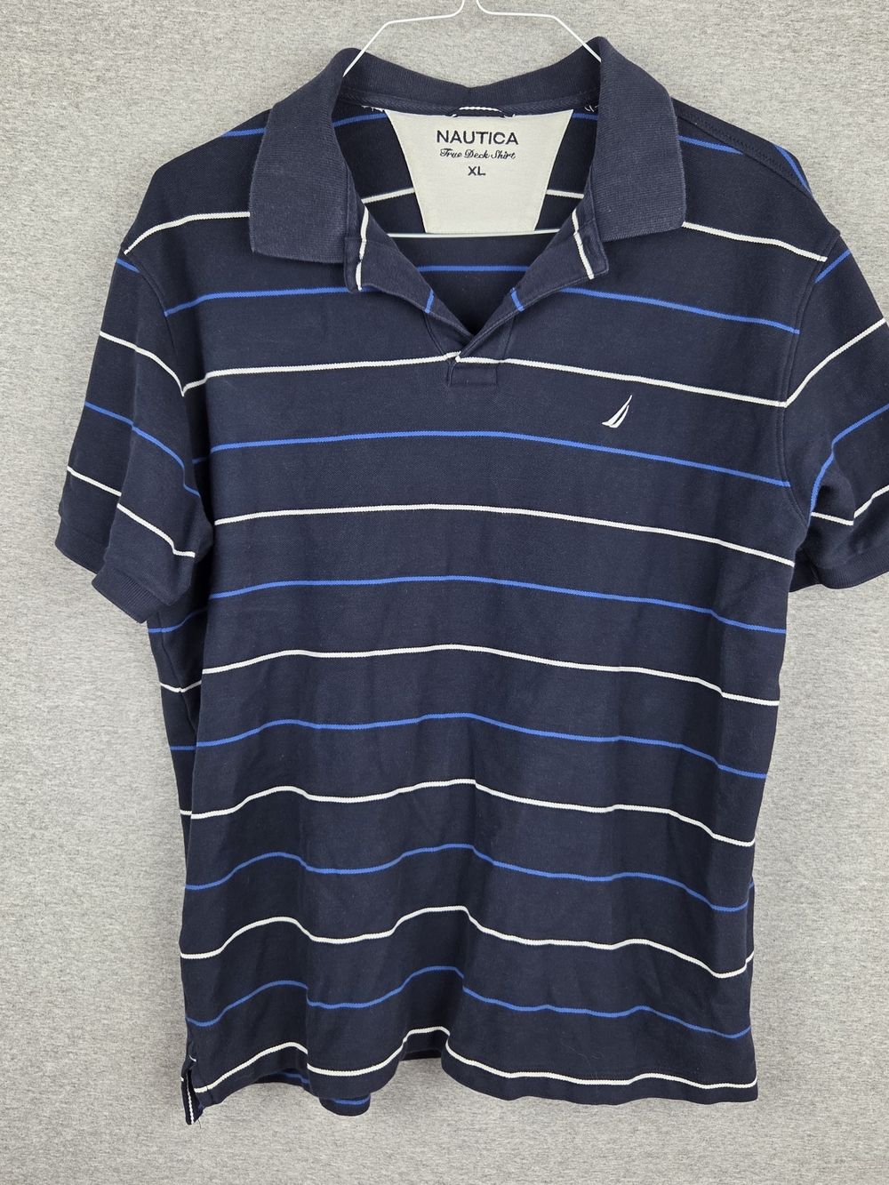 Nautica True Deck Men’s Navy Striped Polo Shirt